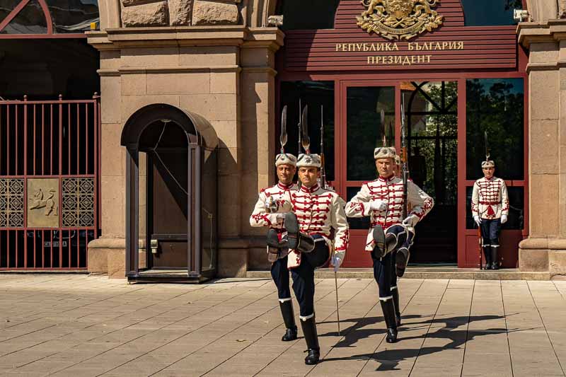 Guards change ceremony at The Presidency Building
