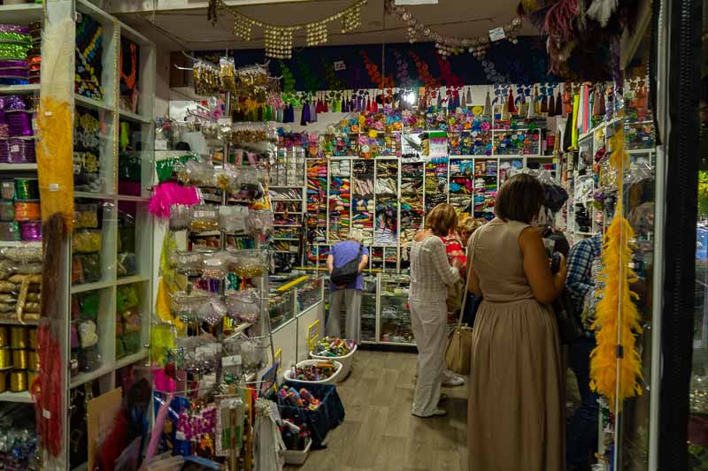 Cindy inside a Crafts Shop