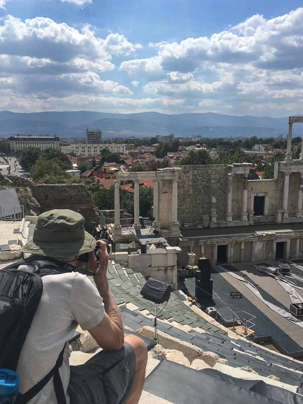 Michael photographing the Ancient Theater of Philippopolis
