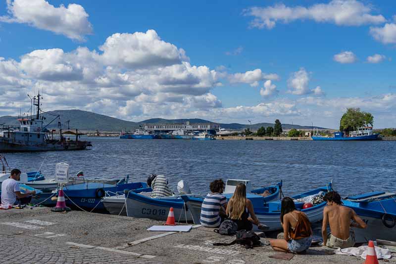 Art Students at the Marina Port Sozopol,