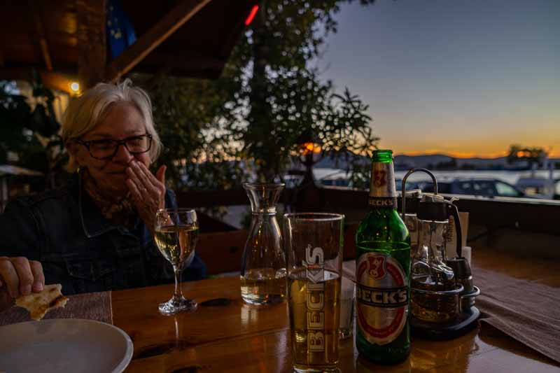 Drinks at sunset on the Marina port.