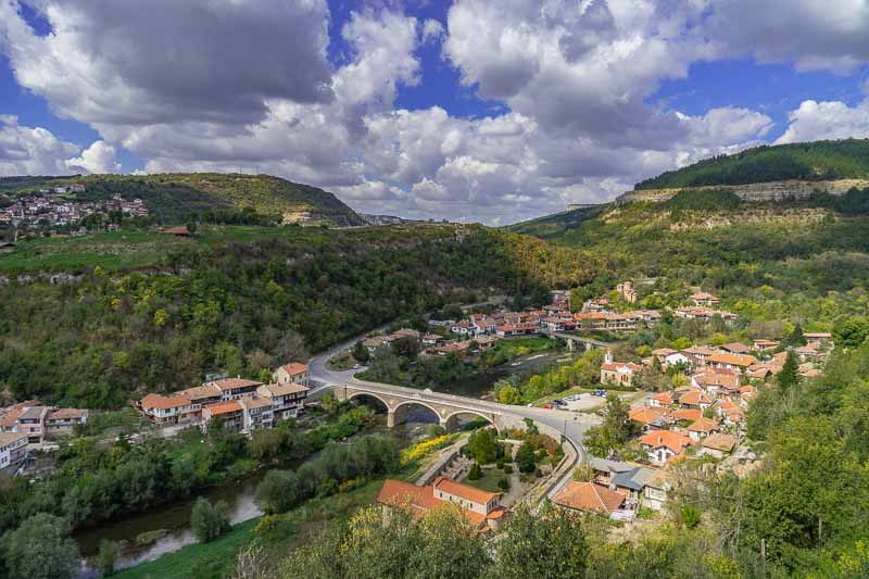 cityscap from Tsarevets Hill Medieval Fortress,