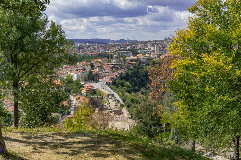 cityscap from Tsarevets Hill Medieval Fortress,