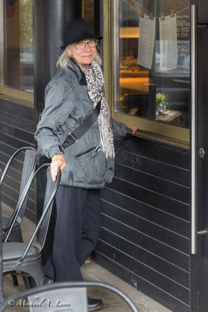 Cindy Scrutinizing a Menu
